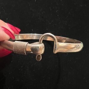 925 STERLING Silver Hook Bangle Bracelet HEAVY